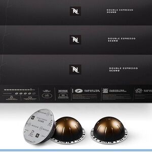 Nespresso Capsules Vertuo, Double Espresso Scuro, Dark Roast 30 Count